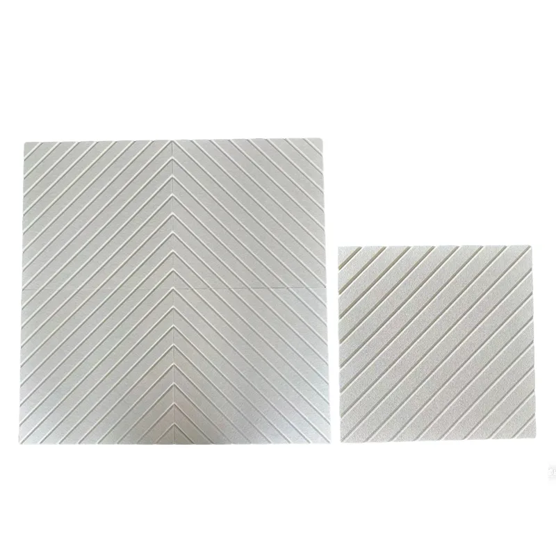 Беж В-канални ПЕТ акустични панел од филца